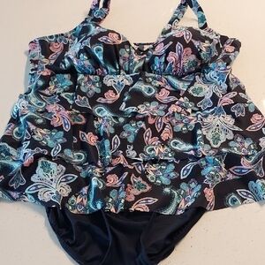 Floral Swimsuit with Paisley Design